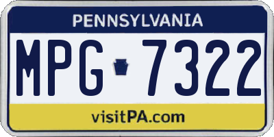PA license plate MPG7322