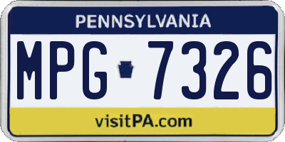 PA license plate MPG7326