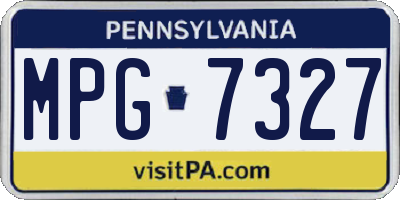 PA license plate MPG7327