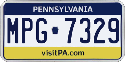 PA license plate MPG7329