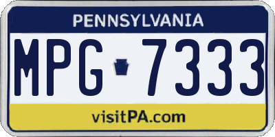 PA license plate MPG7333