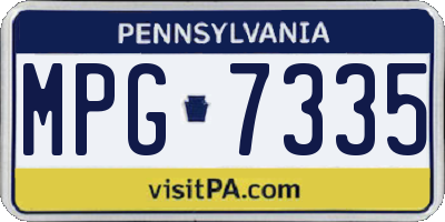 PA license plate MPG7335