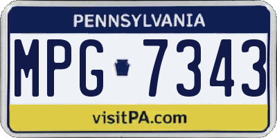 PA license plate MPG7343