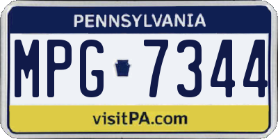 PA license plate MPG7344