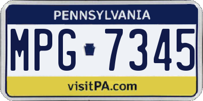 PA license plate MPG7345