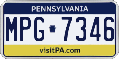 PA license plate MPG7346