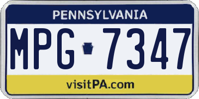 PA license plate MPG7347