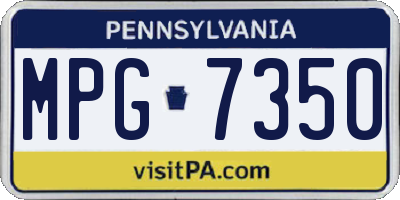 PA license plate MPG7350