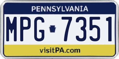 PA license plate MPG7351