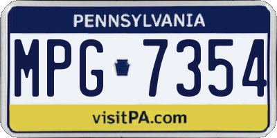 PA license plate MPG7354