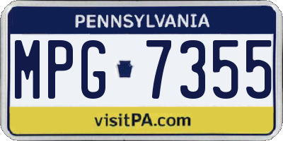 PA license plate MPG7355