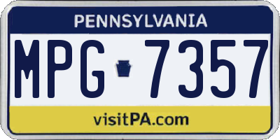 PA license plate MPG7357