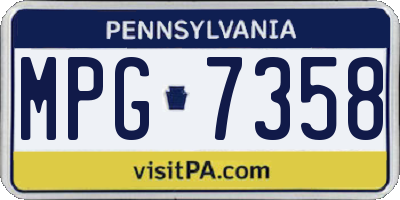PA license plate MPG7358