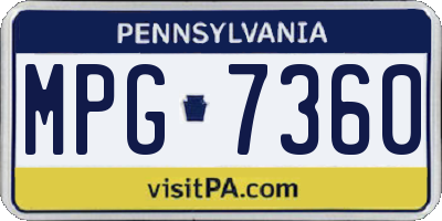 PA license plate MPG7360