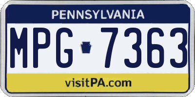 PA license plate MPG7363