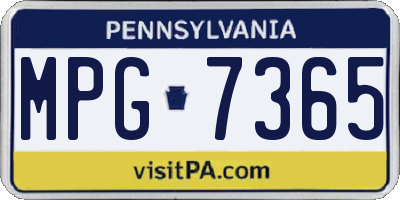 PA license plate MPG7365