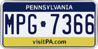 PA license plate MPG7366