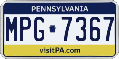 PA license plate MPG7367
