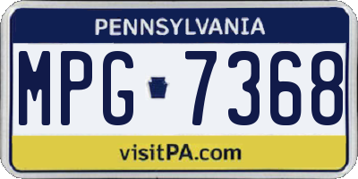 PA license plate MPG7368