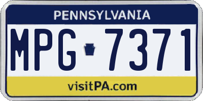PA license plate MPG7371