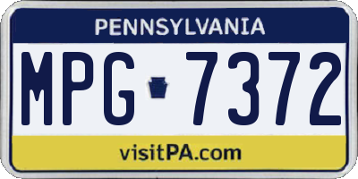 PA license plate MPG7372