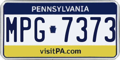 PA license plate MPG7373