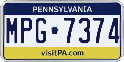 PA license plate MPG7374