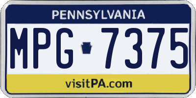 PA license plate MPG7375