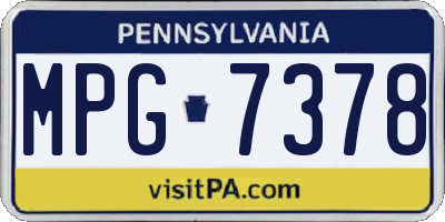 PA license plate MPG7378