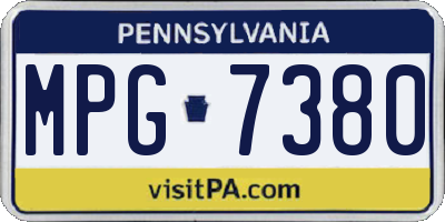 PA license plate MPG7380