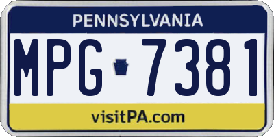 PA license plate MPG7381