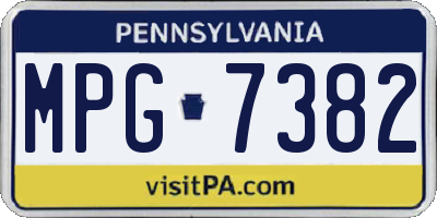 PA license plate MPG7382