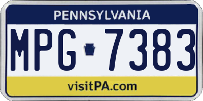 PA license plate MPG7383