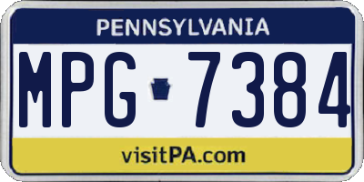 PA license plate MPG7384