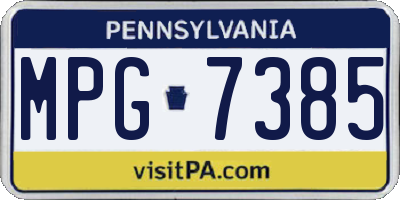 PA license plate MPG7385