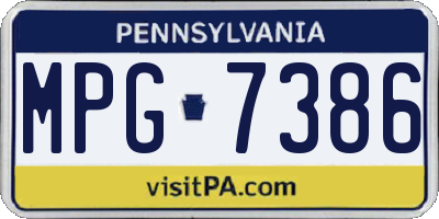 PA license plate MPG7386