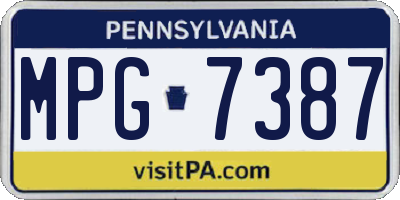 PA license plate MPG7387