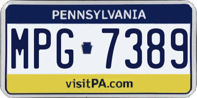 PA license plate MPG7389