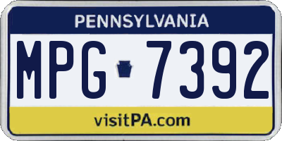 PA license plate MPG7392