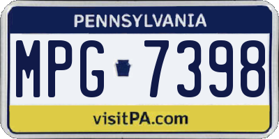PA license plate MPG7398