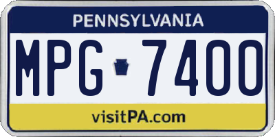 PA license plate MPG7400
