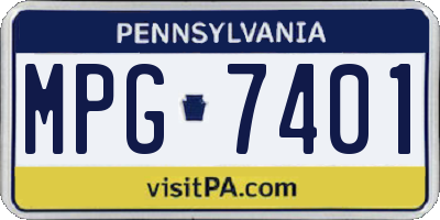 PA license plate MPG7401