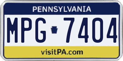 PA license plate MPG7404