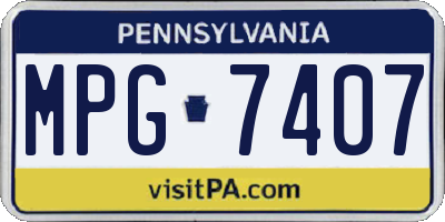 PA license plate MPG7407