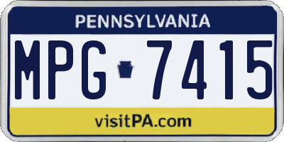 PA license plate MPG7415