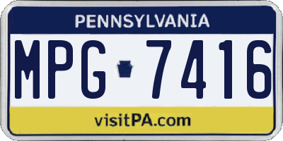 PA license plate MPG7416