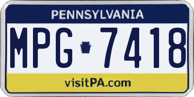 PA license plate MPG7418