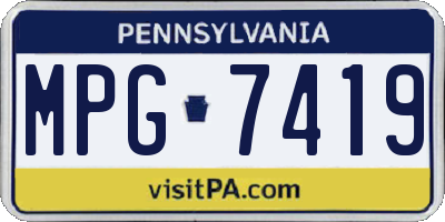 PA license plate MPG7419
