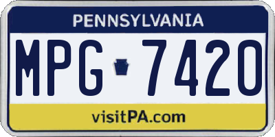 PA license plate MPG7420