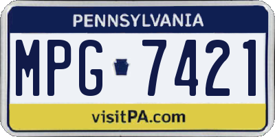 PA license plate MPG7421